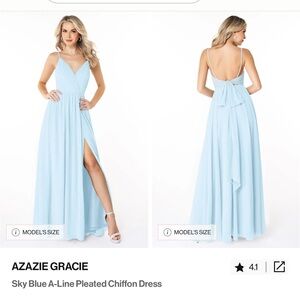 Azazie Gracie Sky Blue Maxi Dress